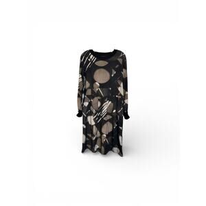 Bitte Kai Rand Black Abstract Print Midi Dress Sz S/M